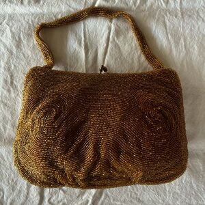 Vintage beaded wrist clutch
